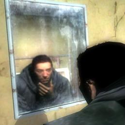 Must...not...punch...reflection!